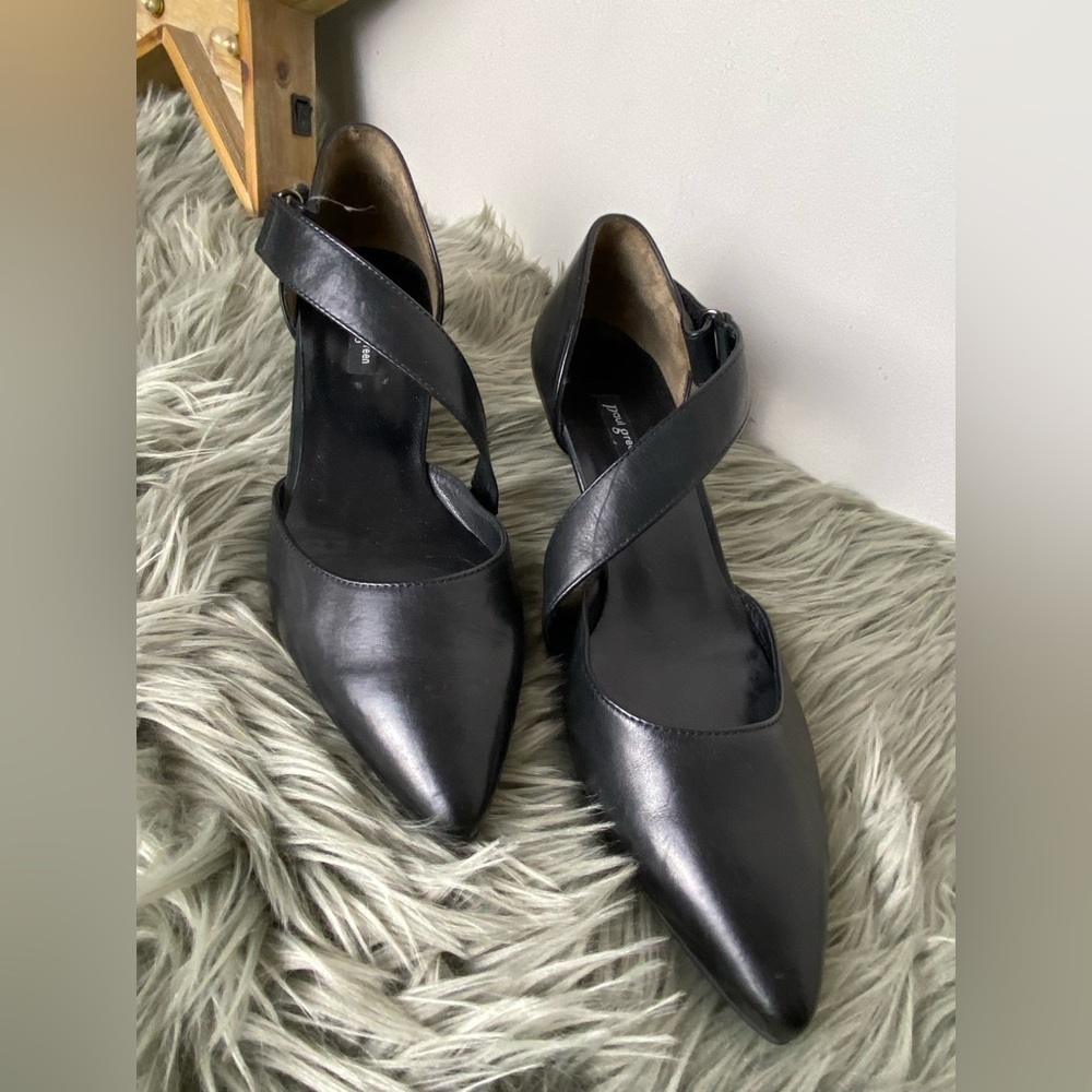 Paul Green Black Heels with Elegant Cross Straps